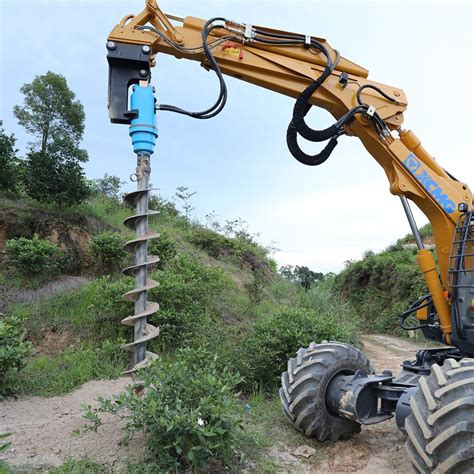 china excavator earth auger|backhoe with auger attachment.